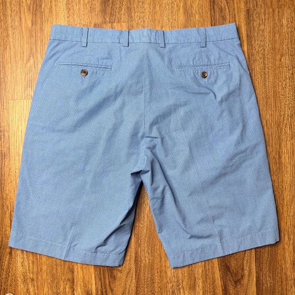 Brooks Brothers Shorts Men 36 Blue Cotton Mid Rise Belted Chino Flat Front - Picture 5 of 9